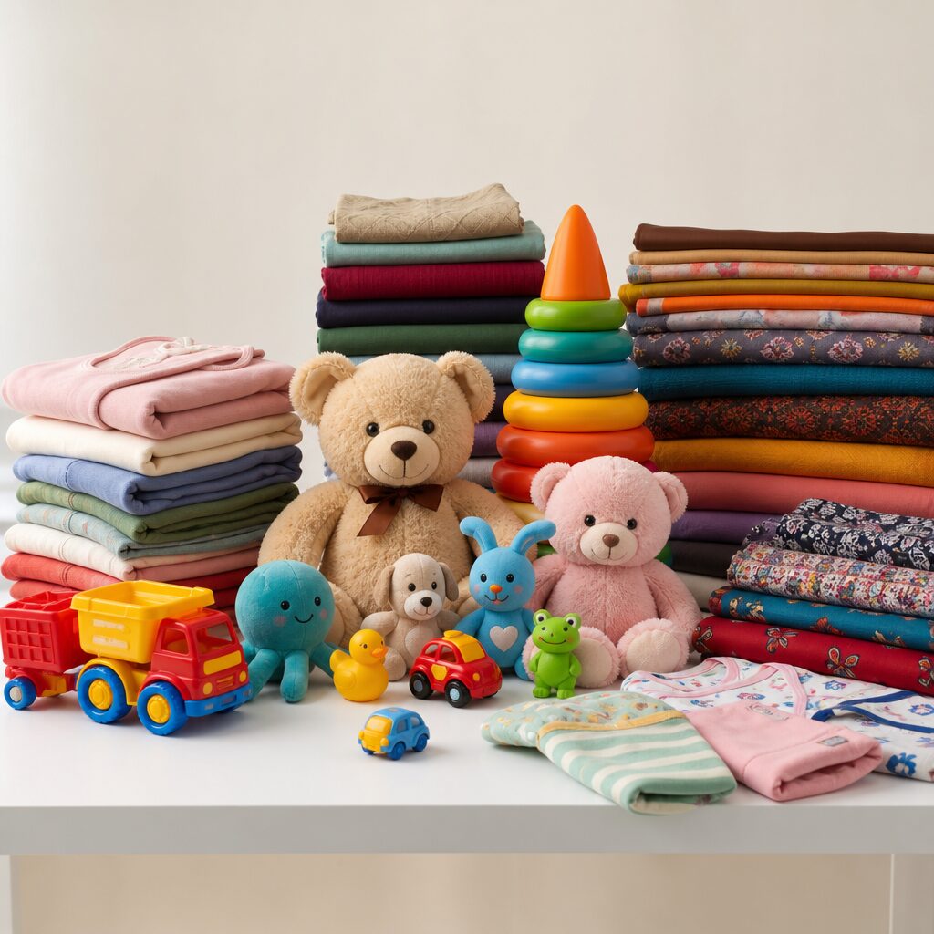Juguetes y textiles importados